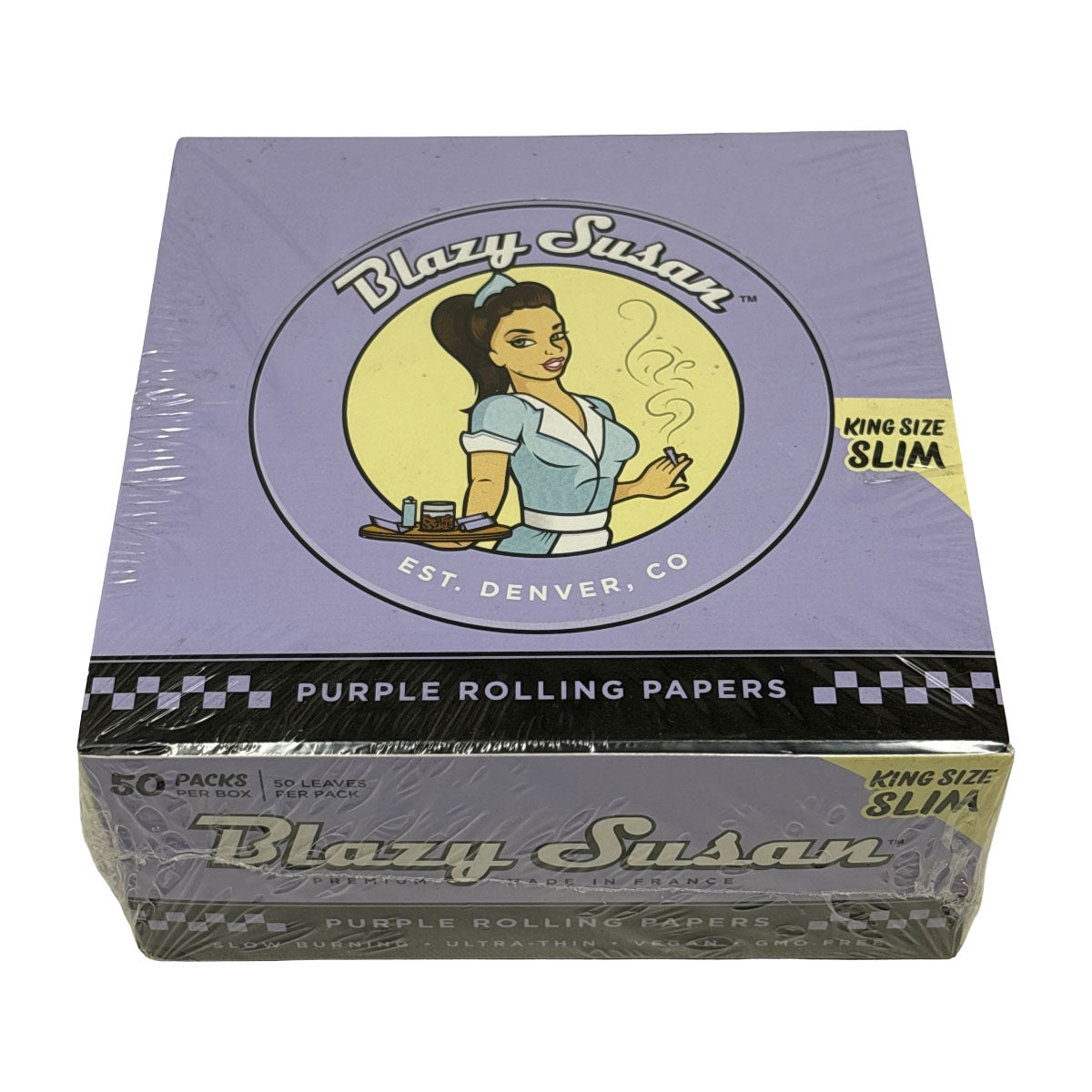 Blazy Susan Papers - Purple King Size Slim - Box of 50