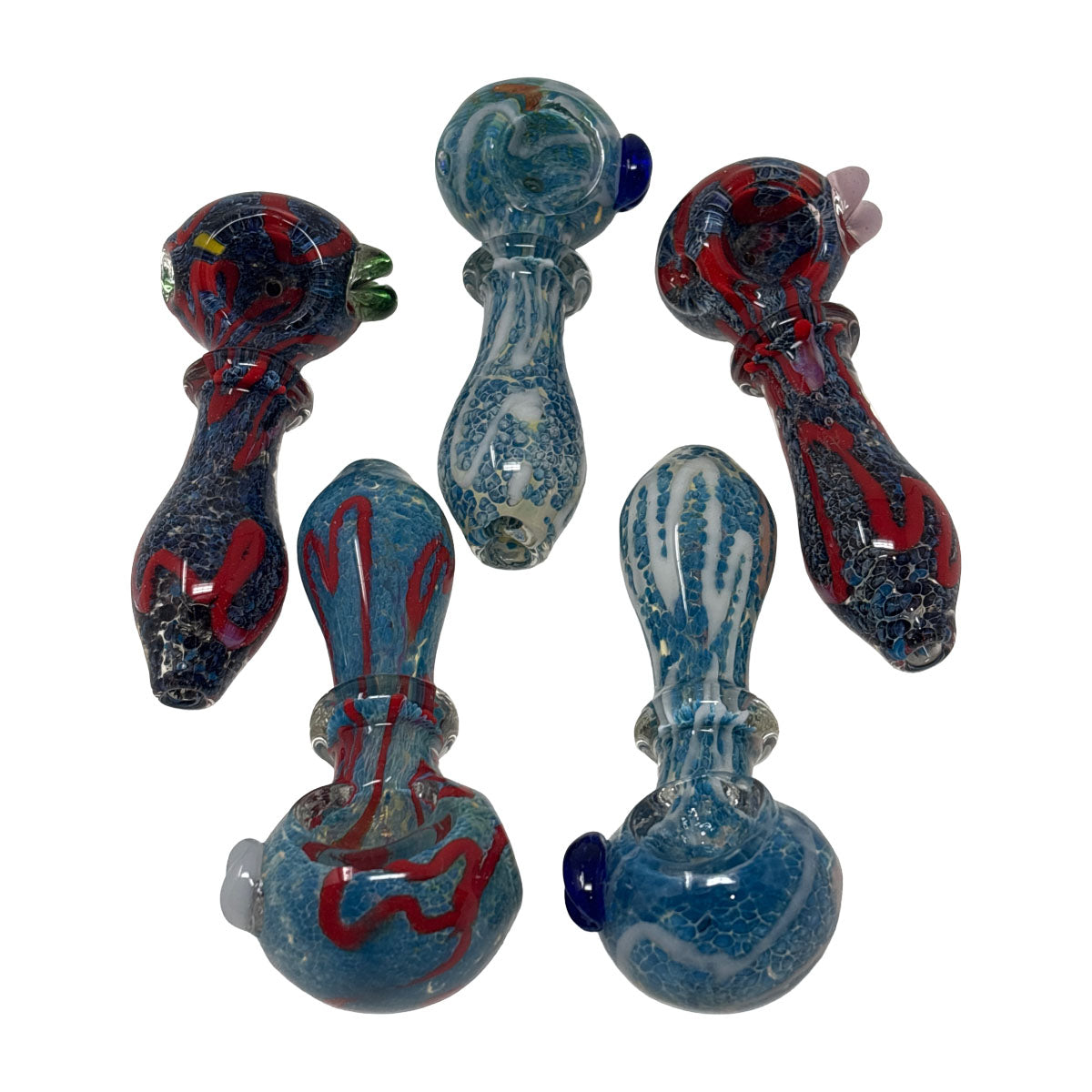 Glass 3in Hand Pipe - Style HP124 - Bag of 2
