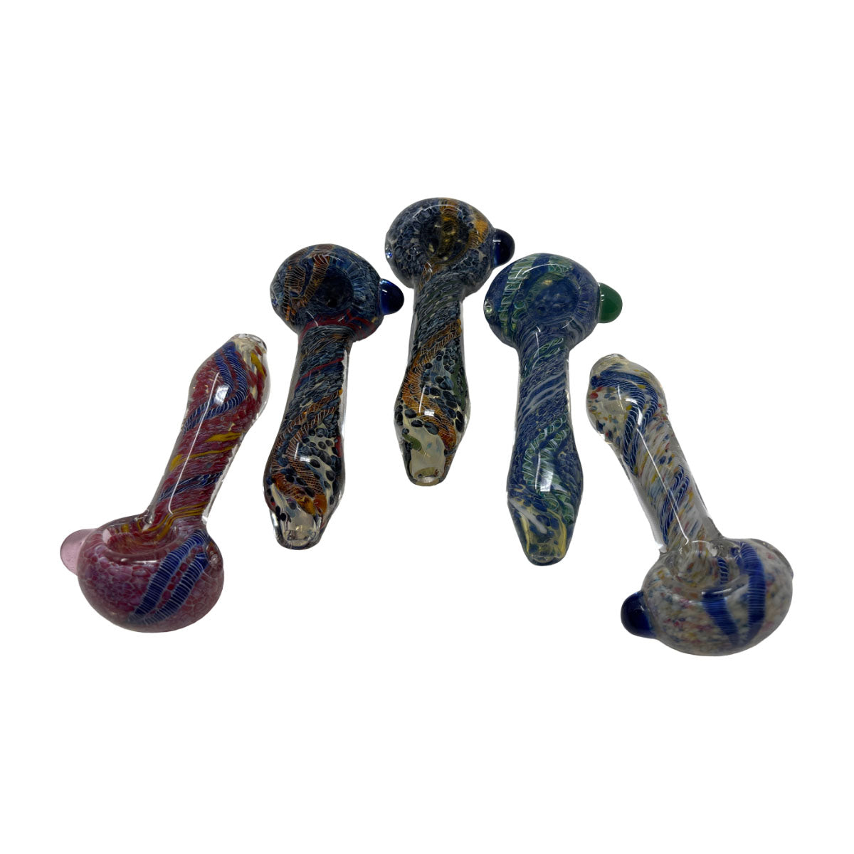 Glass 3in Hand Pipe - Style HP133 - Bag of 2