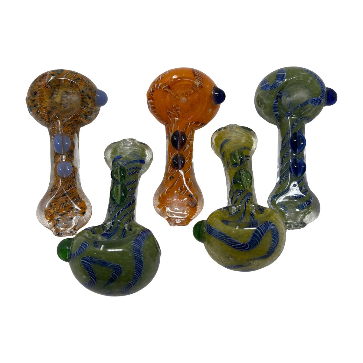 Glass 3in Hand Pipe - Style HP141 - Bag of 5
