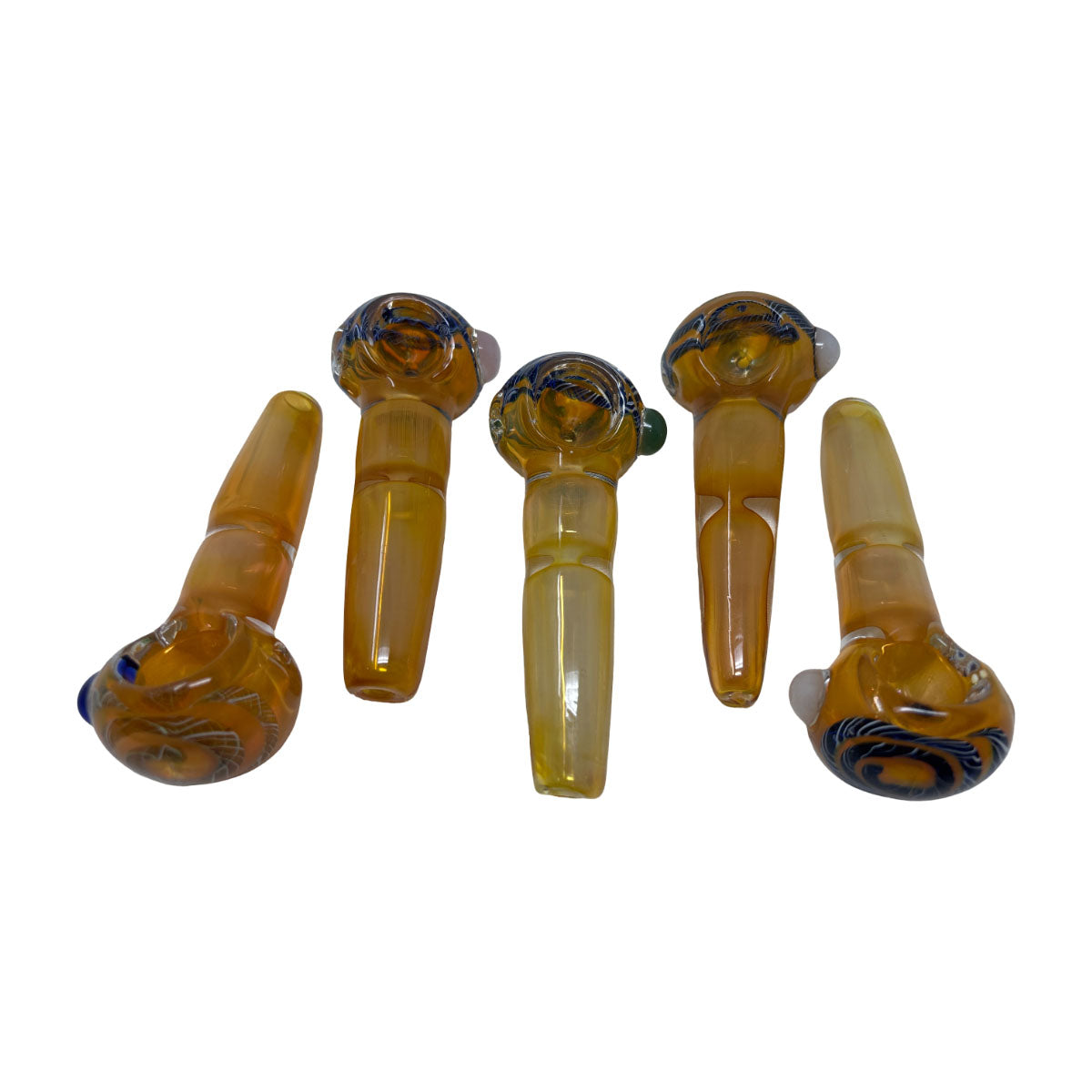 Glass 3in Hand Pipe - Style HP201- Bag of 5
