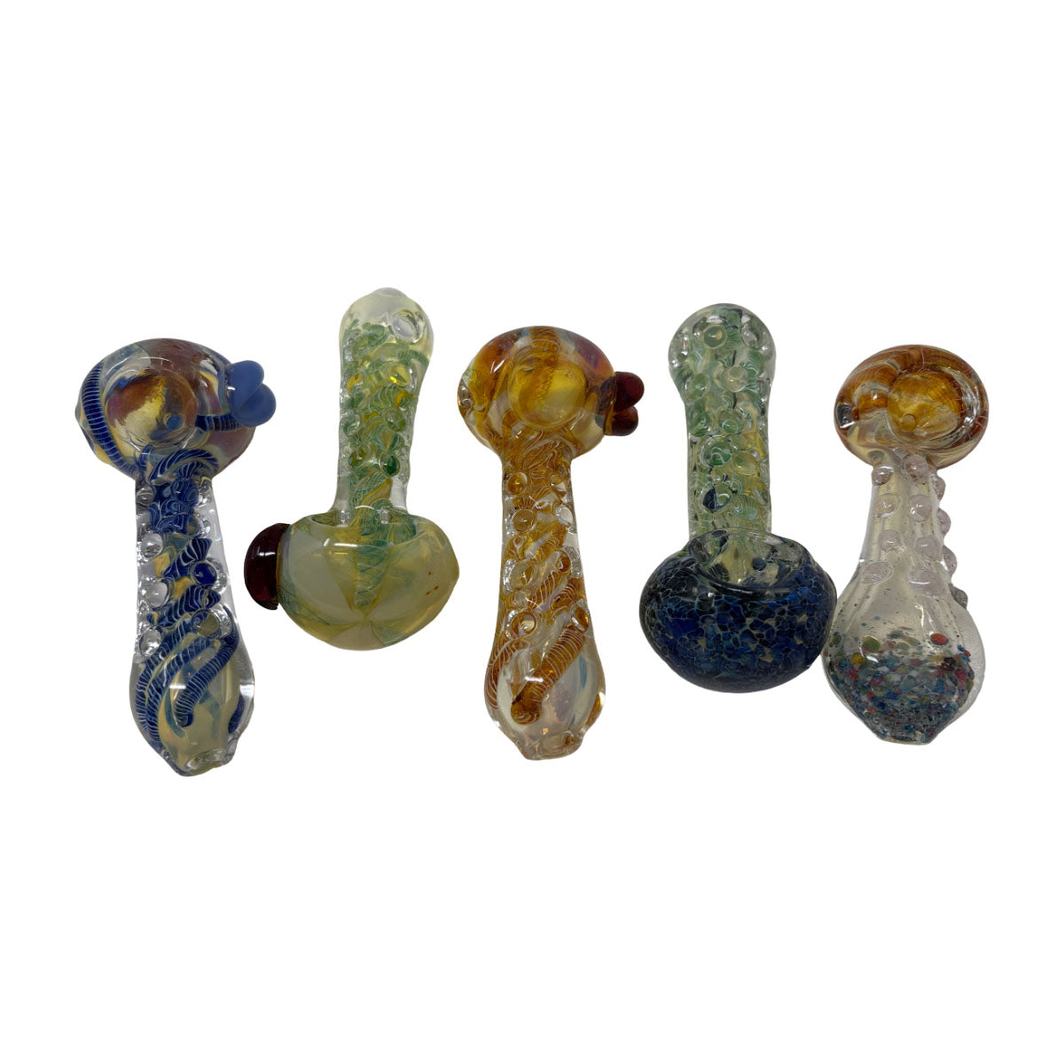 Glass 3in Hand Pipe - Style HP203- Bag of 5