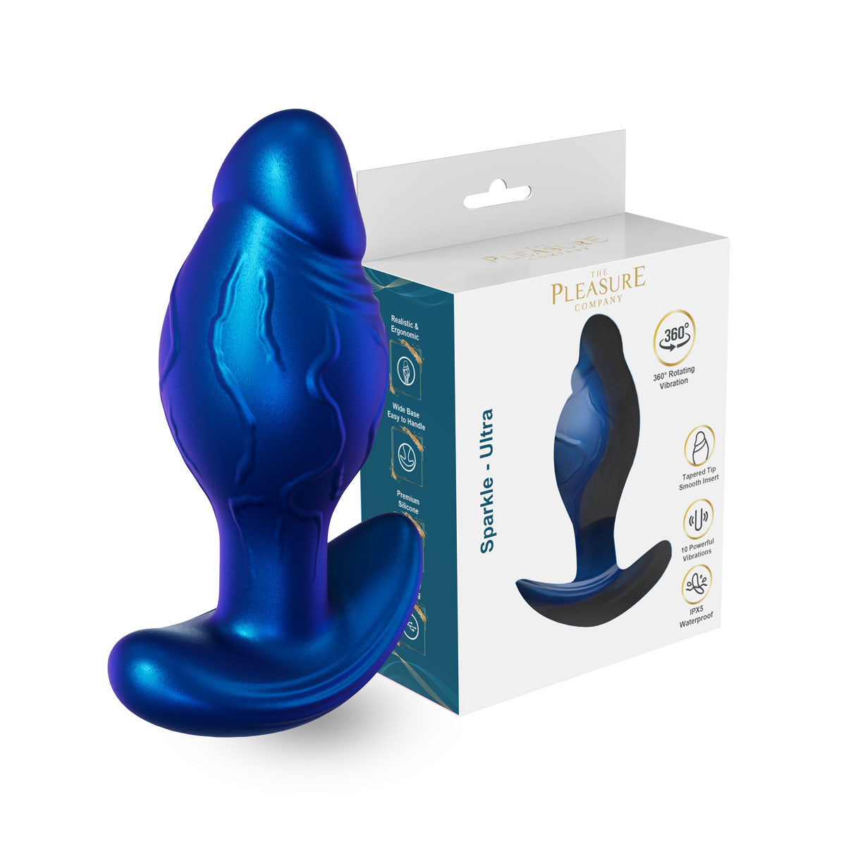 Sparkle Ultra 360° Rotating 10-Speed Vibrating Anal Plug – Blue