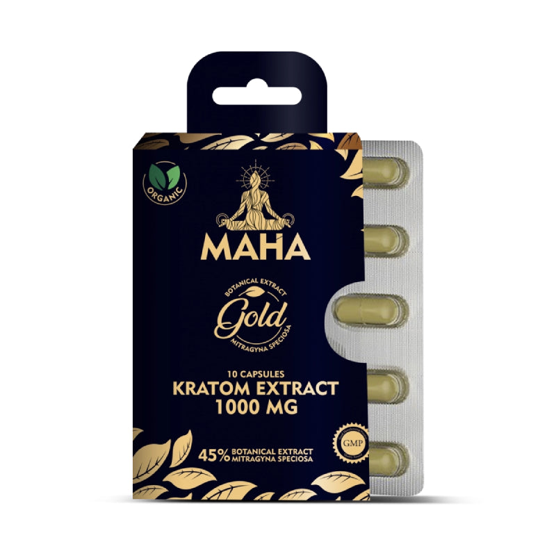 Maha 1000mg Kratom Extract - 10 Capsule Sleeve