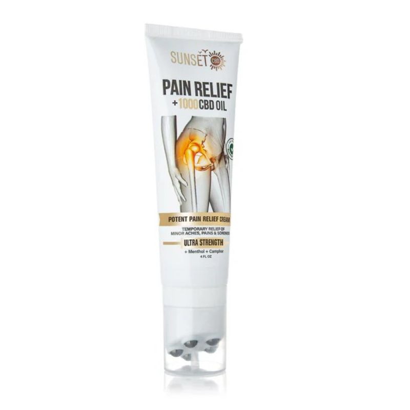 Sunset Pain Relief 1000 CBD Oil Menthol& Camphor With Roller Ball Applicator