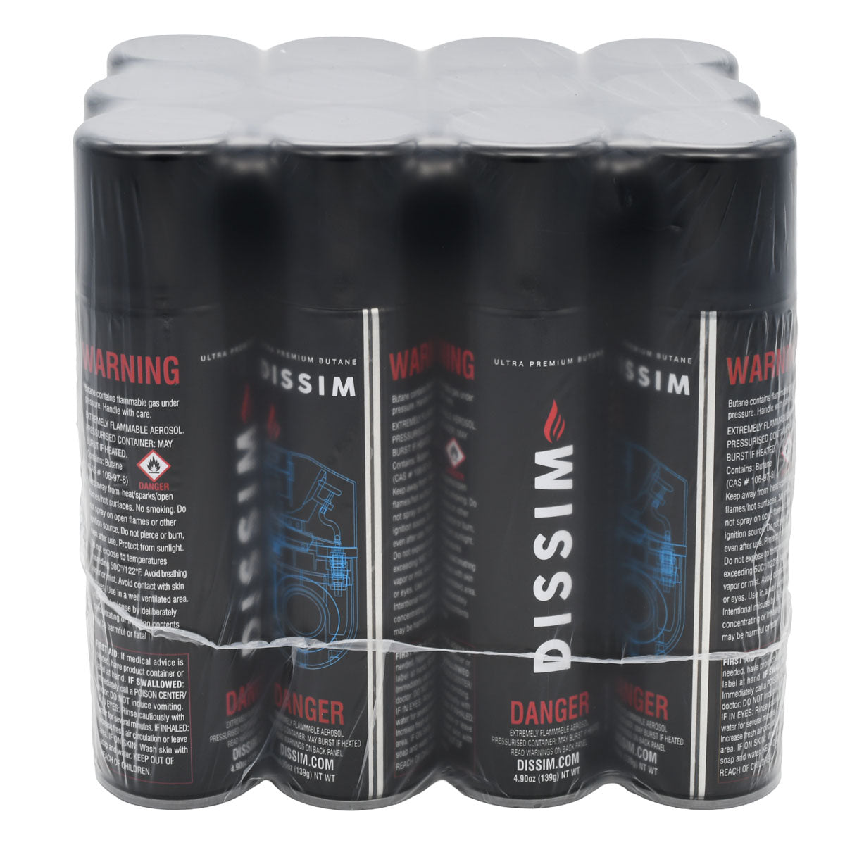 4.9OZ Dissim Ultra-Premium Butane Lighter Fuel (12 Cans)