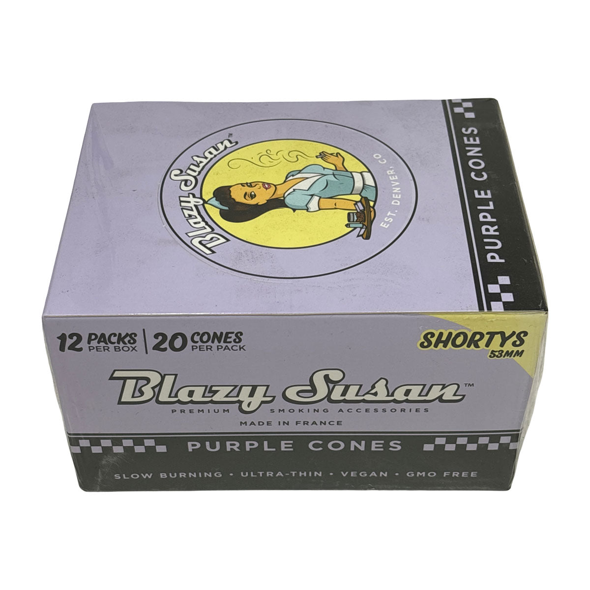 Blazy Susan Cones 20 Pack - Purple 53MM Shorty - Box of 12
