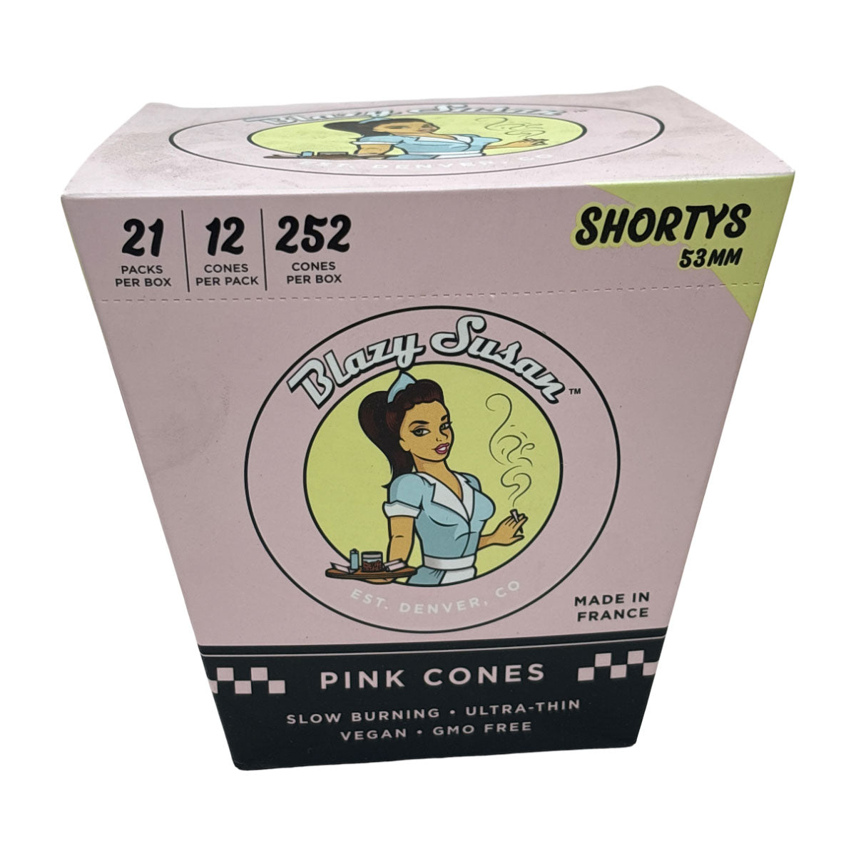 Blazy Susan Cones 12 Pack - Pink 53MM Shorty - Box of 21