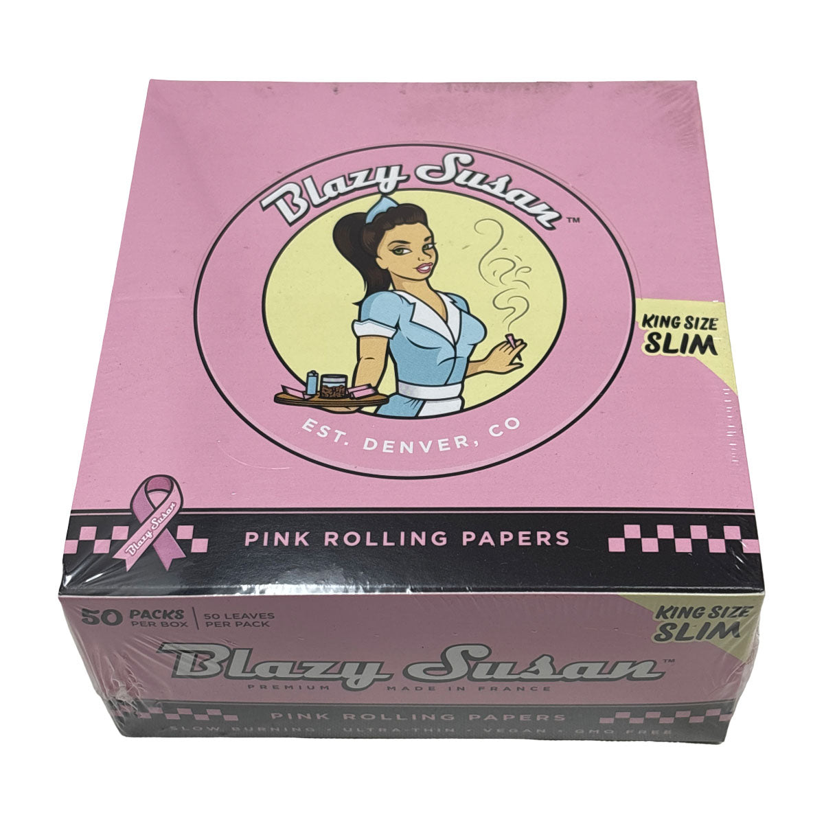 Blazy Susan Papers - Pink King Size Slim - Box of 50