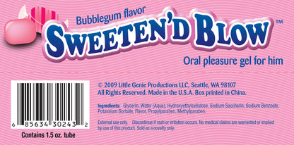 Sweeten’d Blow Oral Pleasure Gel – 1.5oz Bubble Gum