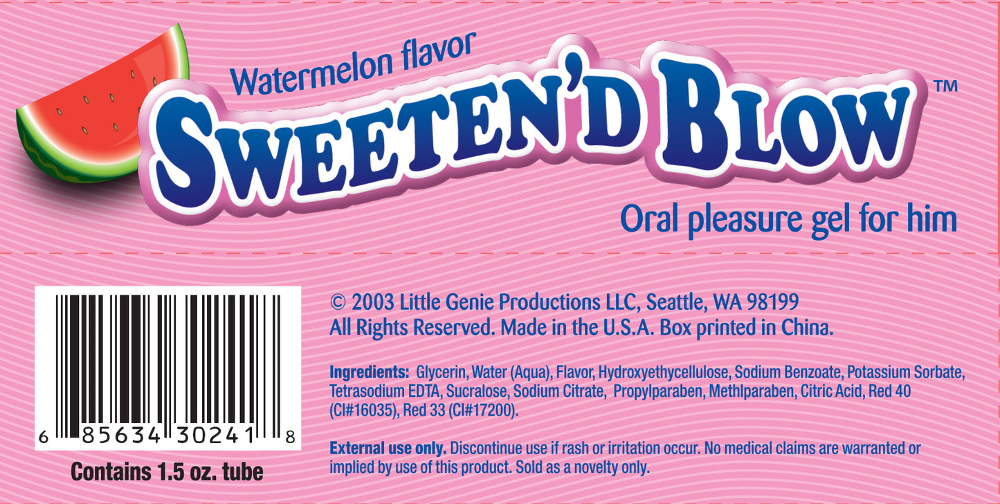 Sweeten’d Blow Oral Pleasure Gel - 1.5oz Watermelon