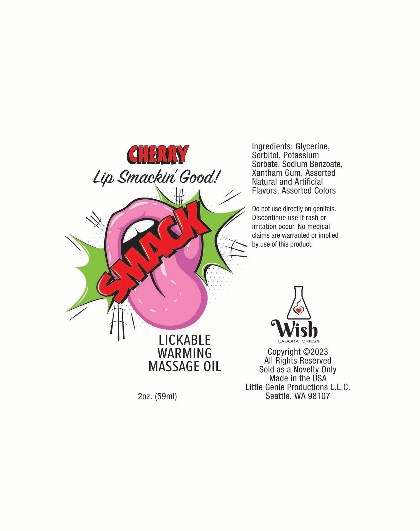 Smack Warming n Lickable Oil – 2oz Cherry