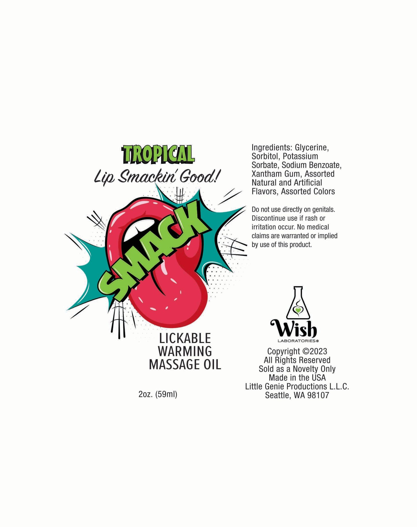 Smack Warming n Lickable Oil - 2oz Tropical