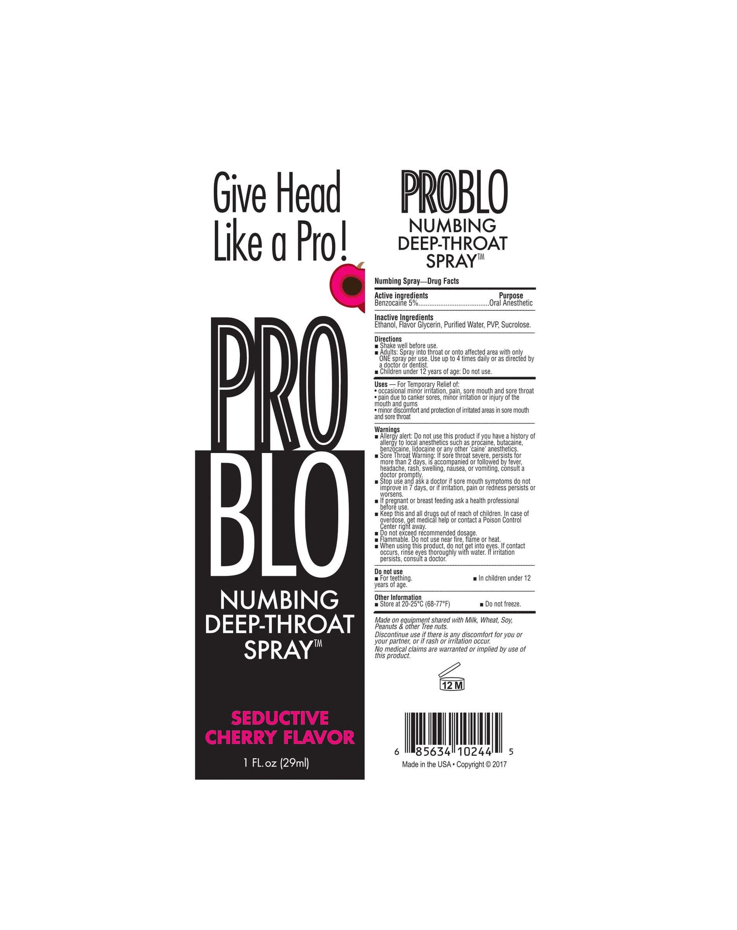 Pro Blo Throat Numbing Spray - Cotton Candy