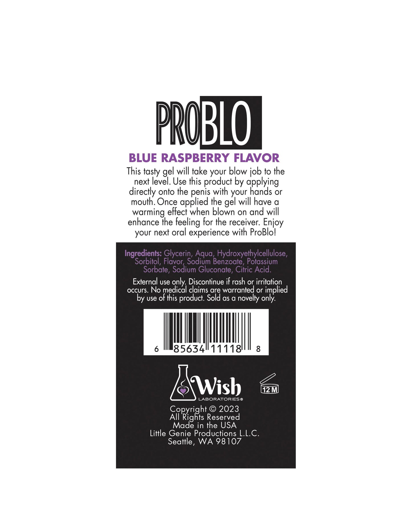 Pro Blo Pleasure Gel - 1.5oz Blue Raspberry