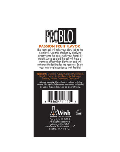 Pro Blo Pleasure Gel - 1.5oz Passion Fruit