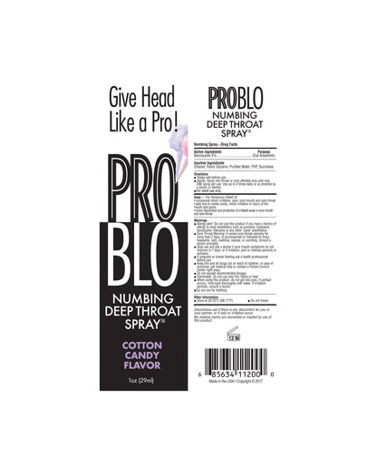 Pro Blo Throat Numbing Spray - Cotton Candys 1oz