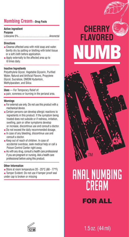 Numb AF Anal Numbing Gel - 1.5oz Cherry