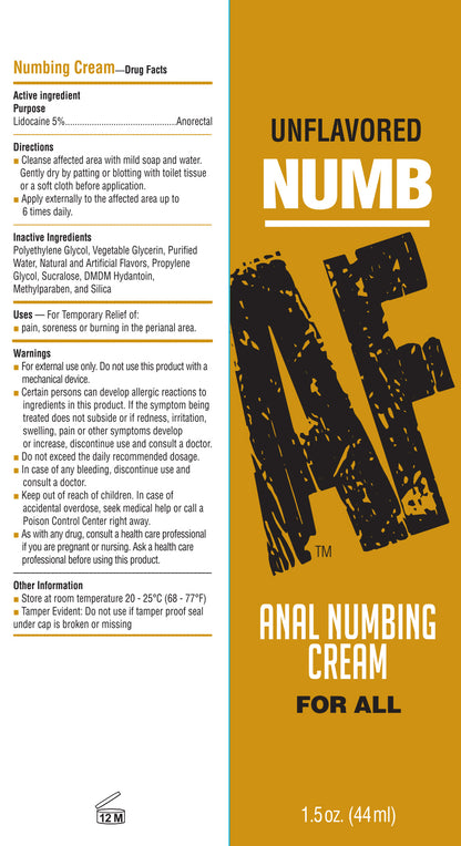 Numb AF Anal Numbing Gel - 1.5oz Unflavored
