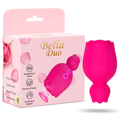 Bella Duo Flicker Suction Vibe-Pink