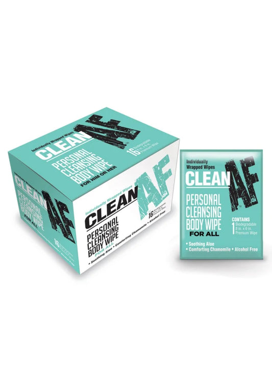 Clean AF Individual Body Wipes - 16ct Box