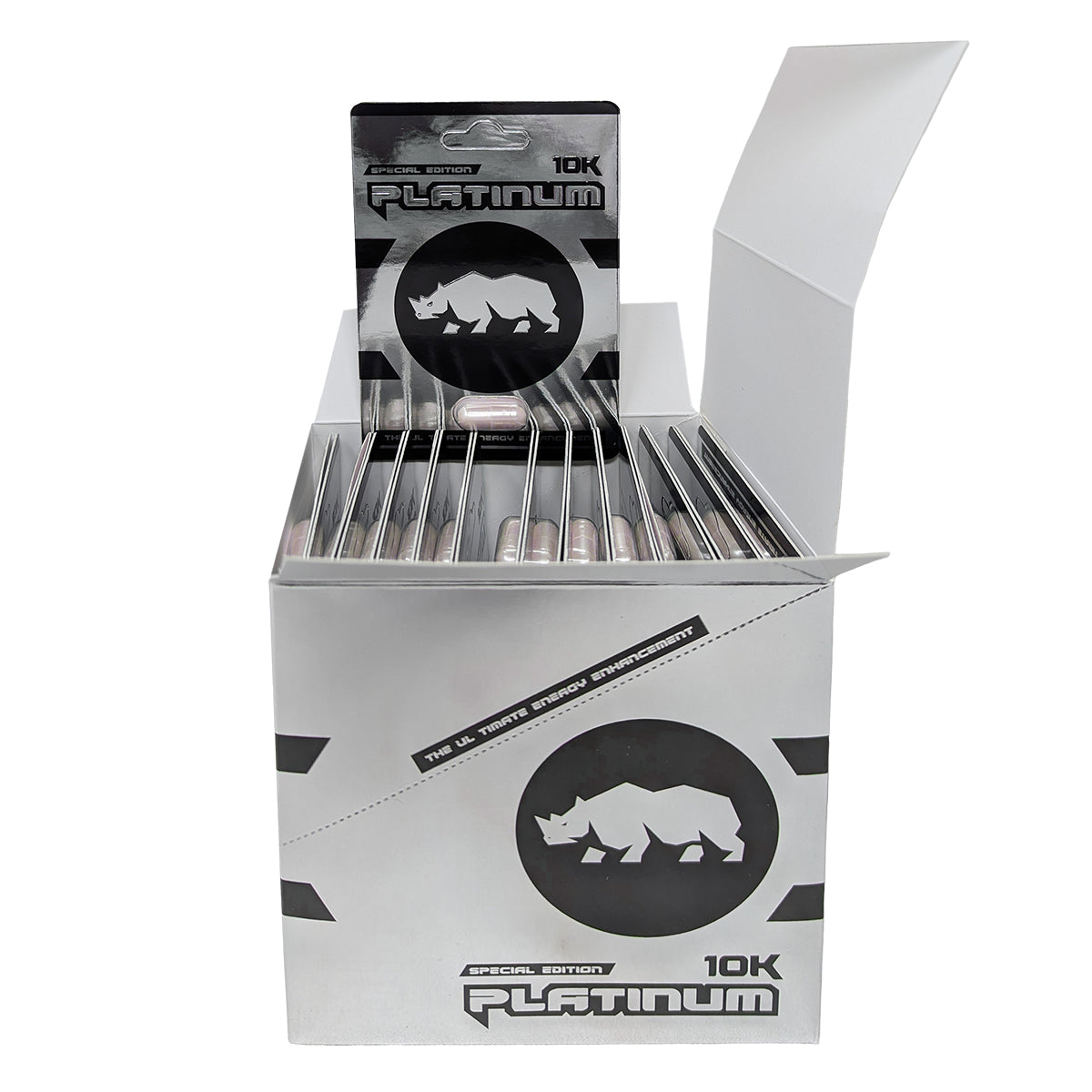Rhino 10K Platinum – Heavy-Duty Enhancement Pills | 24CT Display