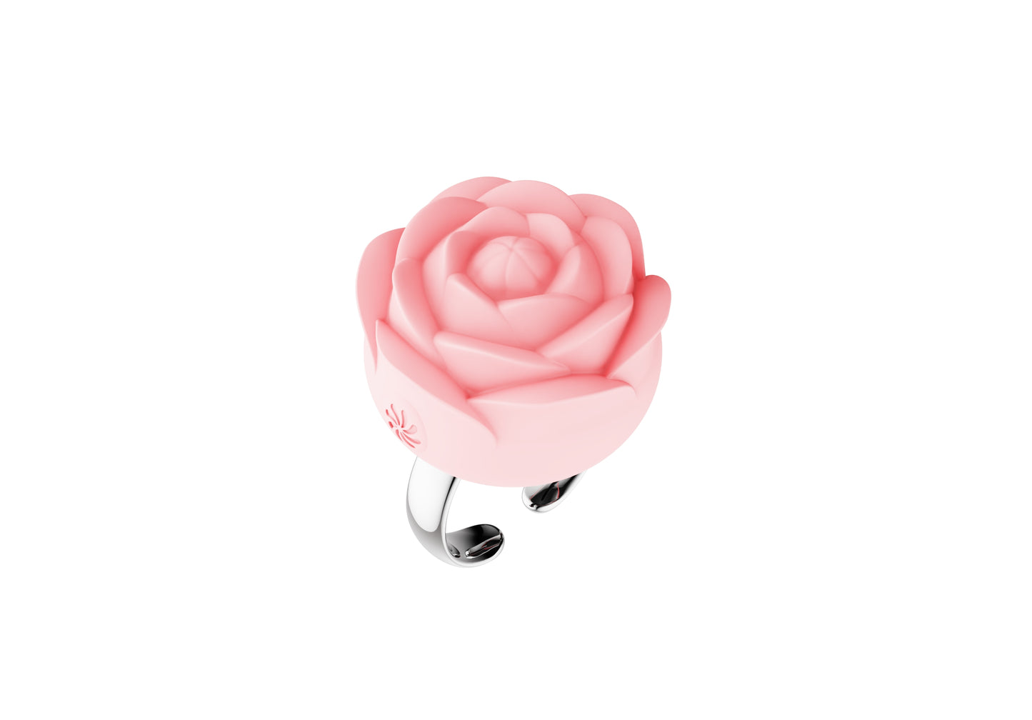 Fiore Vibrating Rose Ring - Pink