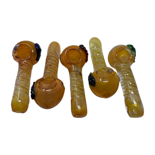 Glass 3in Hand Pipe - Style HP123 - Bag of 2