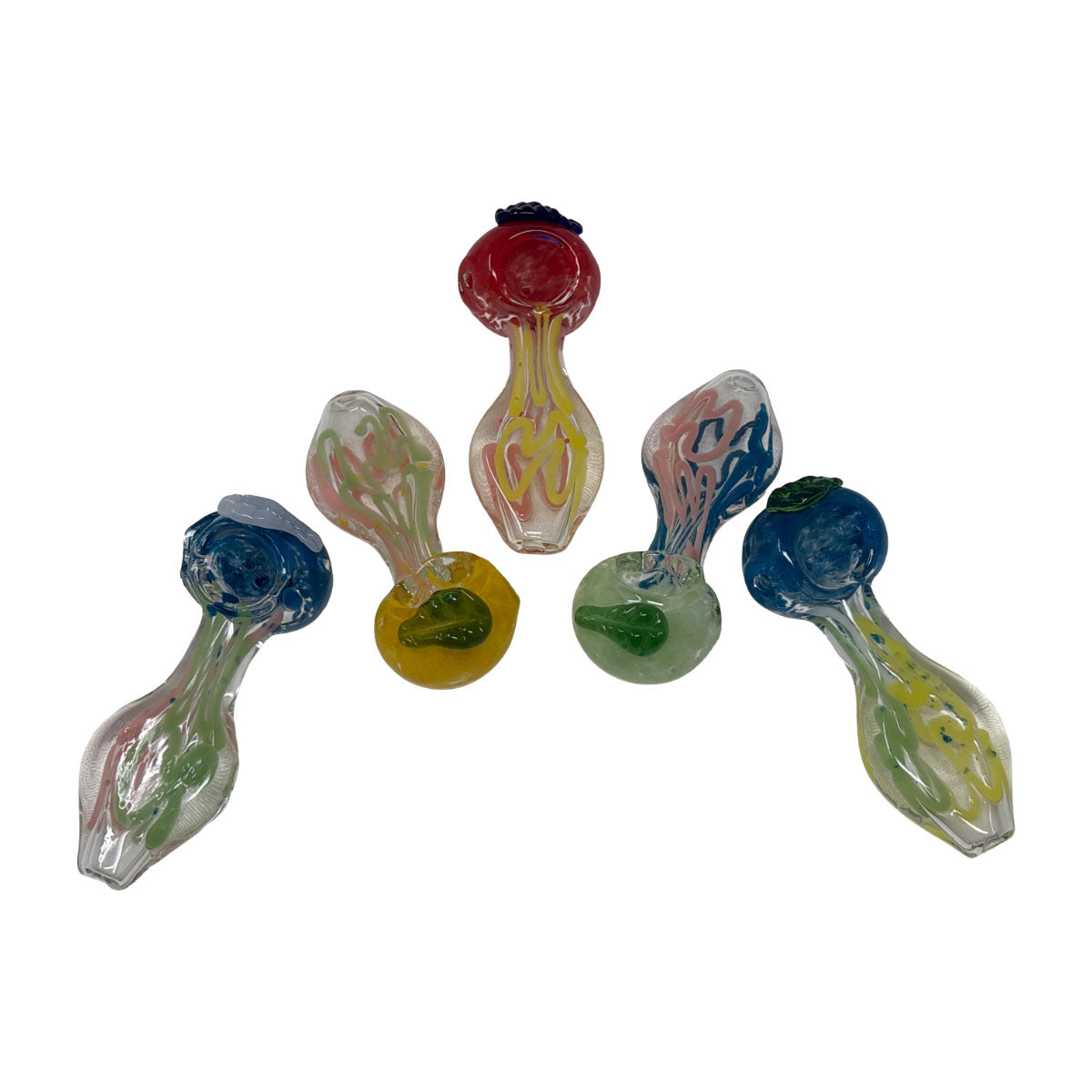 Glass 3in Hand Pipe - Style HP127 - Bag of 2
