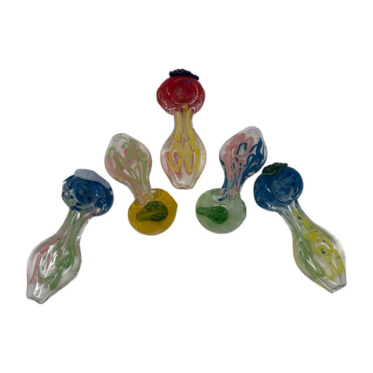 Glass 3in Hand Pipe - Style HP127 - Bag of 2