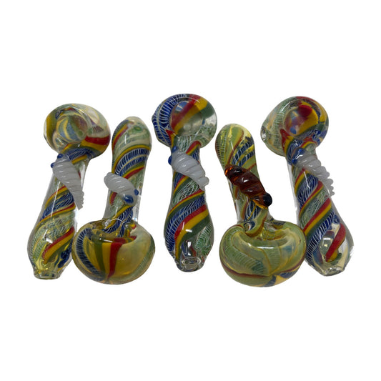 Glass 3in Hand Pipe - Style HP132 - Bag of 2