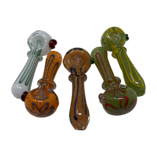 Glass 3in Hand Pipe - Style HP138 - Bag of 5