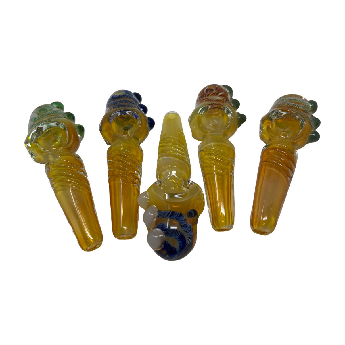 Glass 3in Hand Pipe - Style HP202- Bag of 5