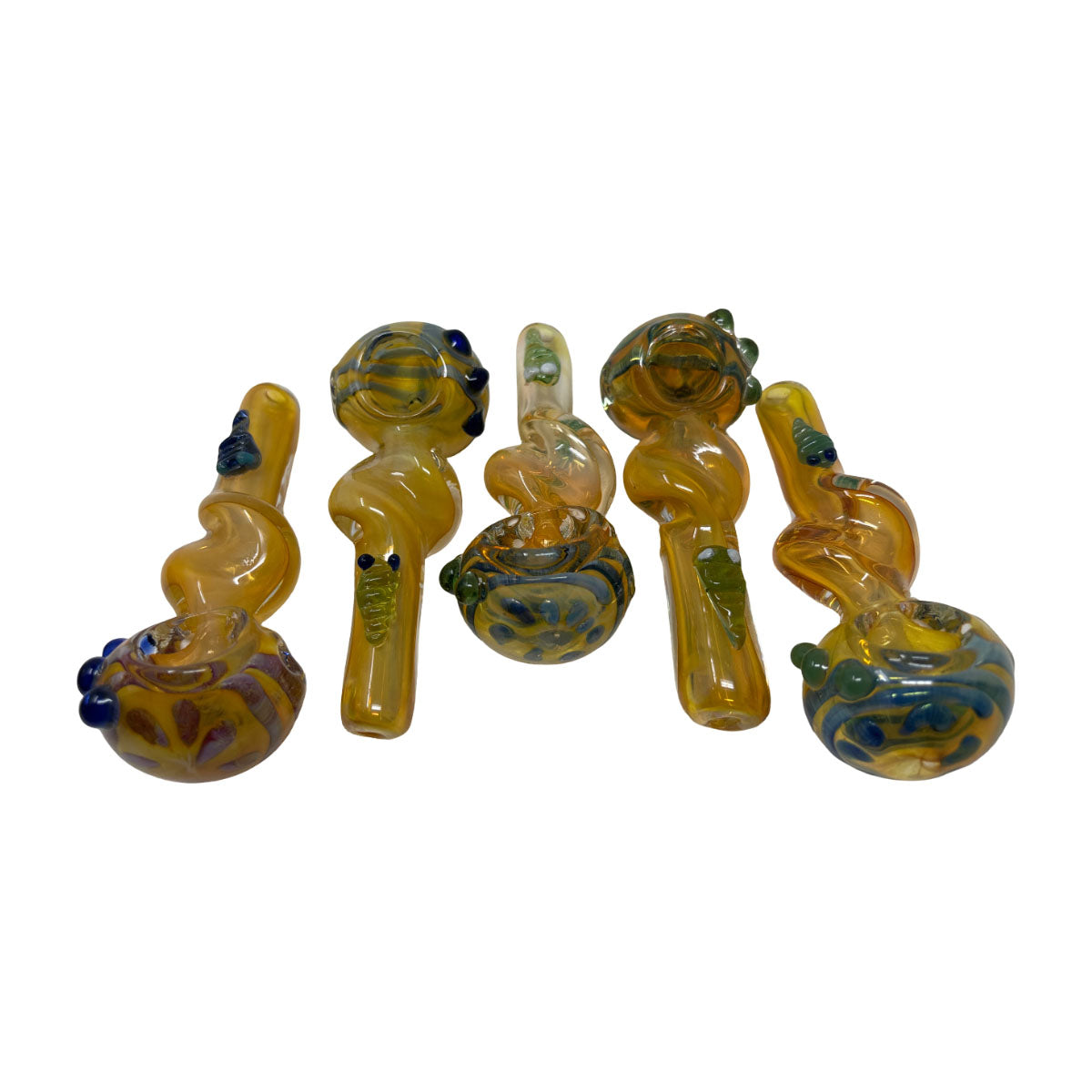 Glass 3in Hand Pipe - Style HP204- Bag of 5