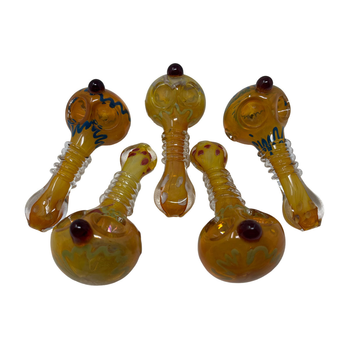 Glass 4in Hand Pipe - Style HP76 - Bag of 2