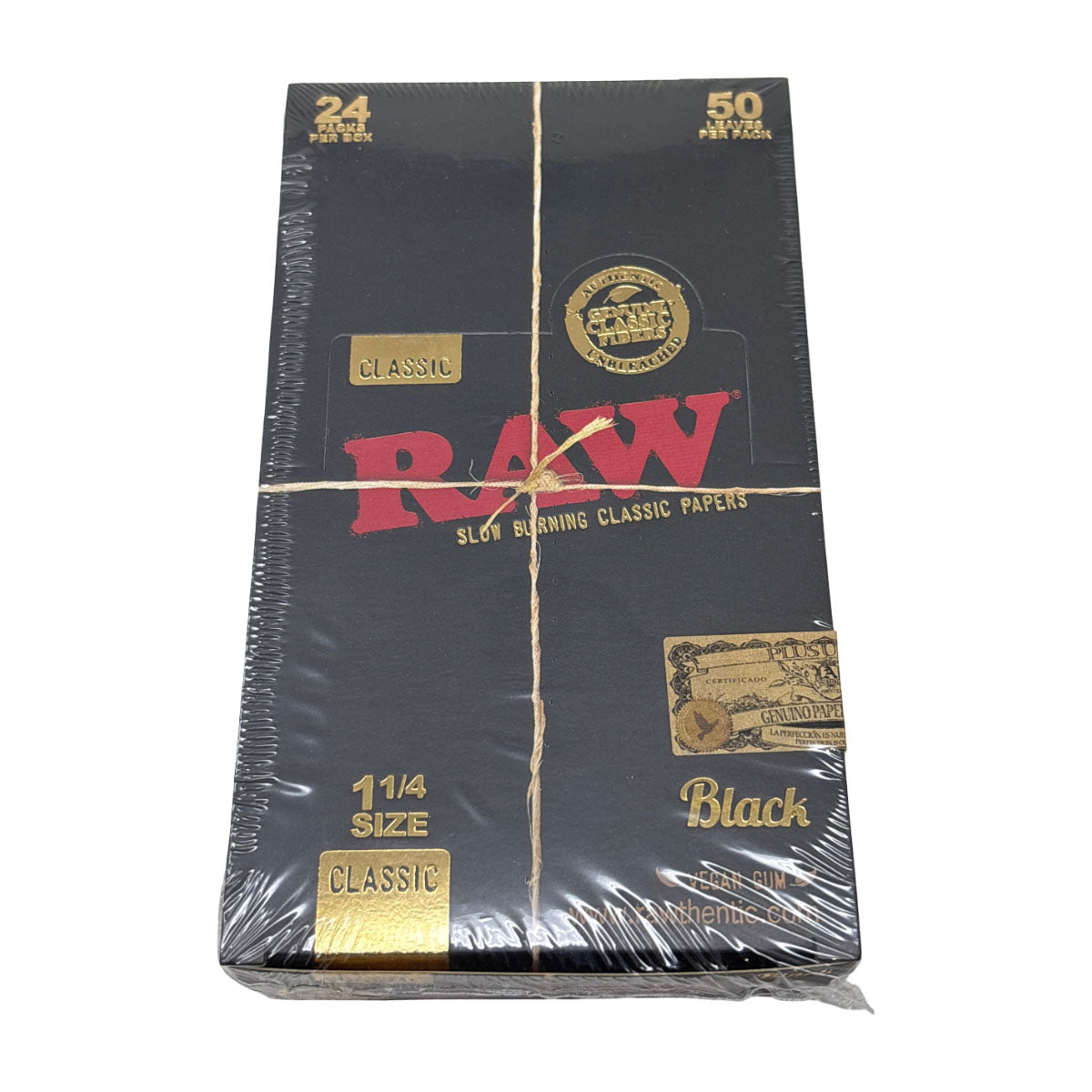 RAW Papers - Black 1 1/4th Size - Box of 24