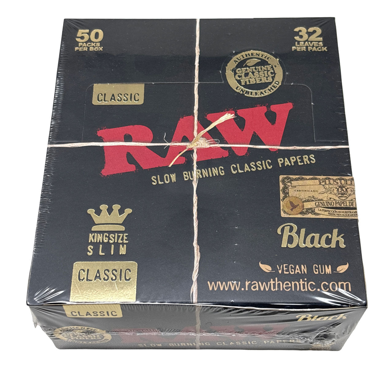 RAW Papers - Black King Size Slim - Box of 50