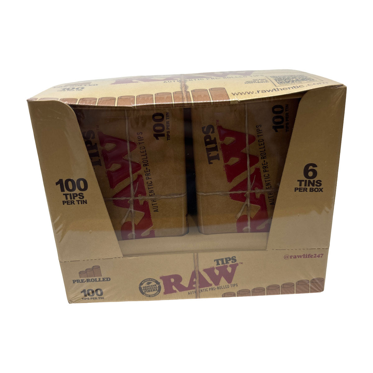 Raw Tips 100 Ct Tin - Box of 6