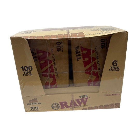 Raw Tips 100 Ct Tin - Box of 6