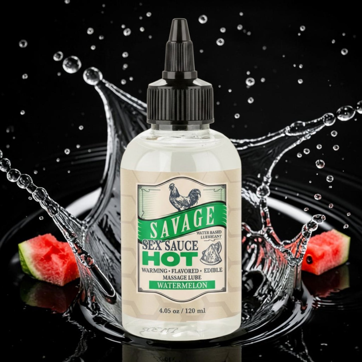 Savage Sex Sauce HOT- Warming. Flavored. Edible Massage Lube - Watermelon(2oz/4oz/8oz)
