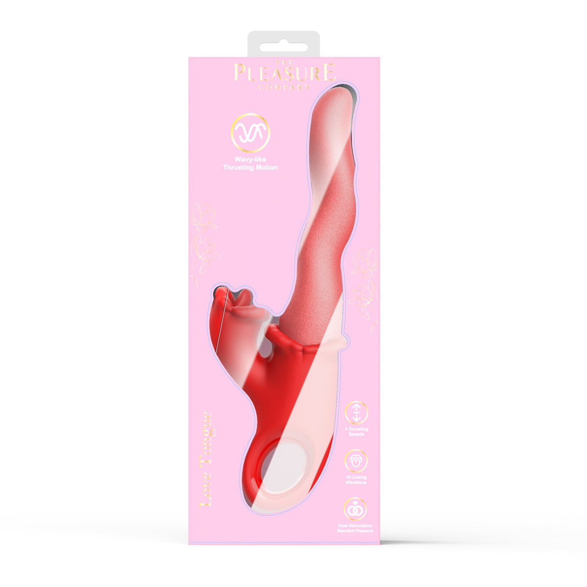 Love Tongue Rolling Wave Vibrator - Red/Peach