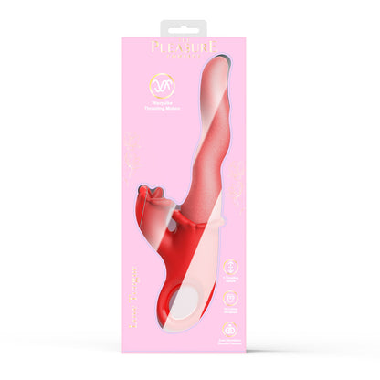 Love Tongue Rolling Wave Vibrator - Red/Peach