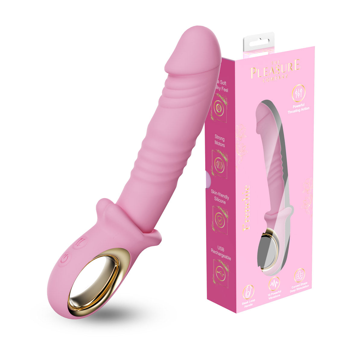 Frenchie Thrusting Wand Vibrator-Dark Pink