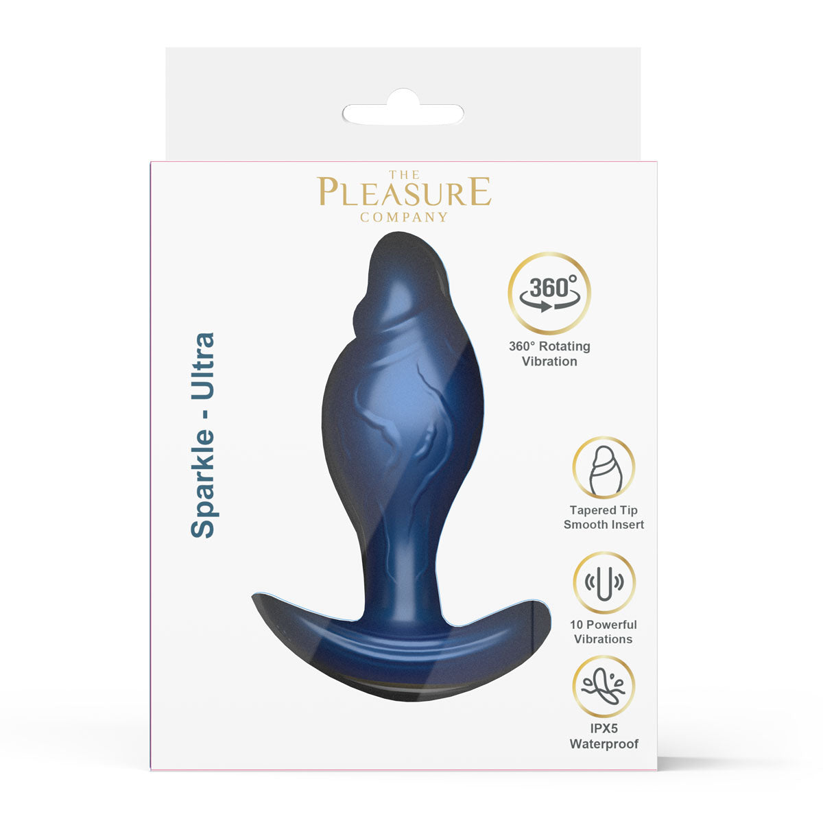 Sparkle Ultra 360° Rotating 10-Speed Vibrating Anal Plug – Blue