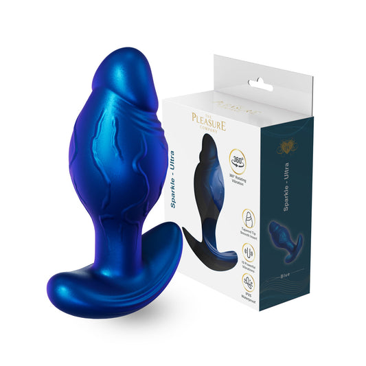 Sparkle Ultra 360° Rotating 10-Speed Vibrating Anal Plug – Blue