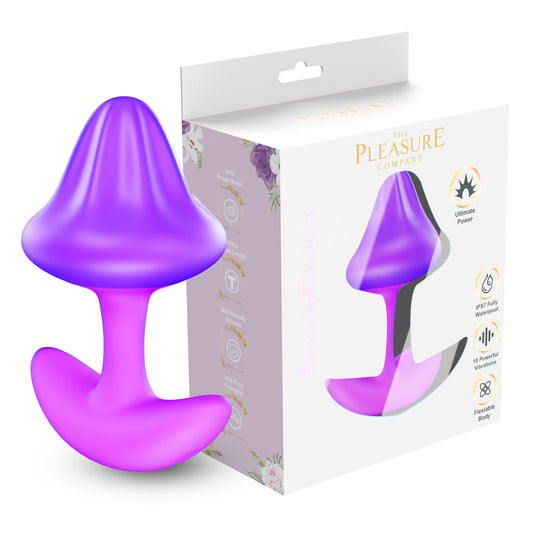 Sparkle Shroom 10-Speed Waterproof Vibrating Anal Plug – Purple