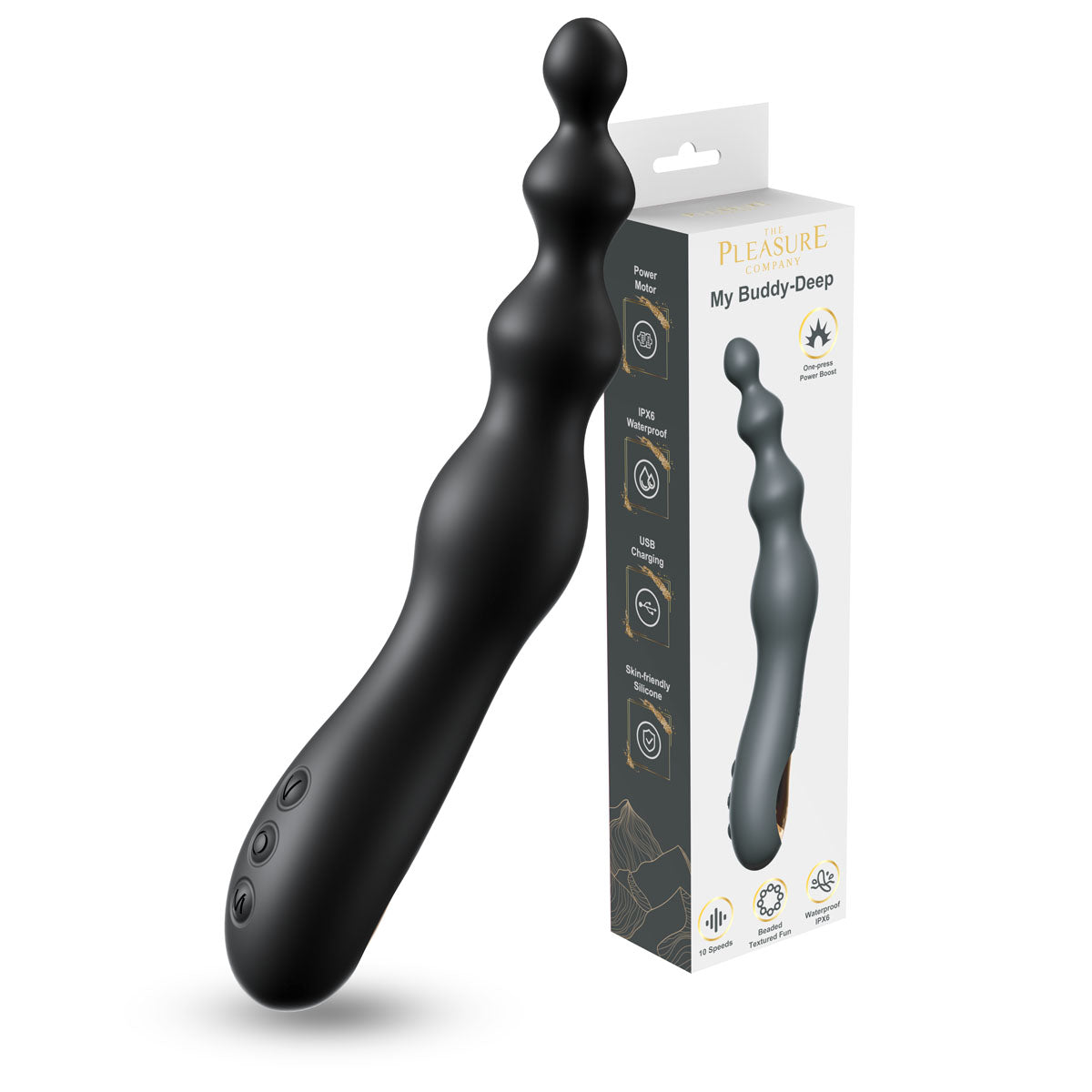 My Buddy - Deep Butt Plug Vibe-Black