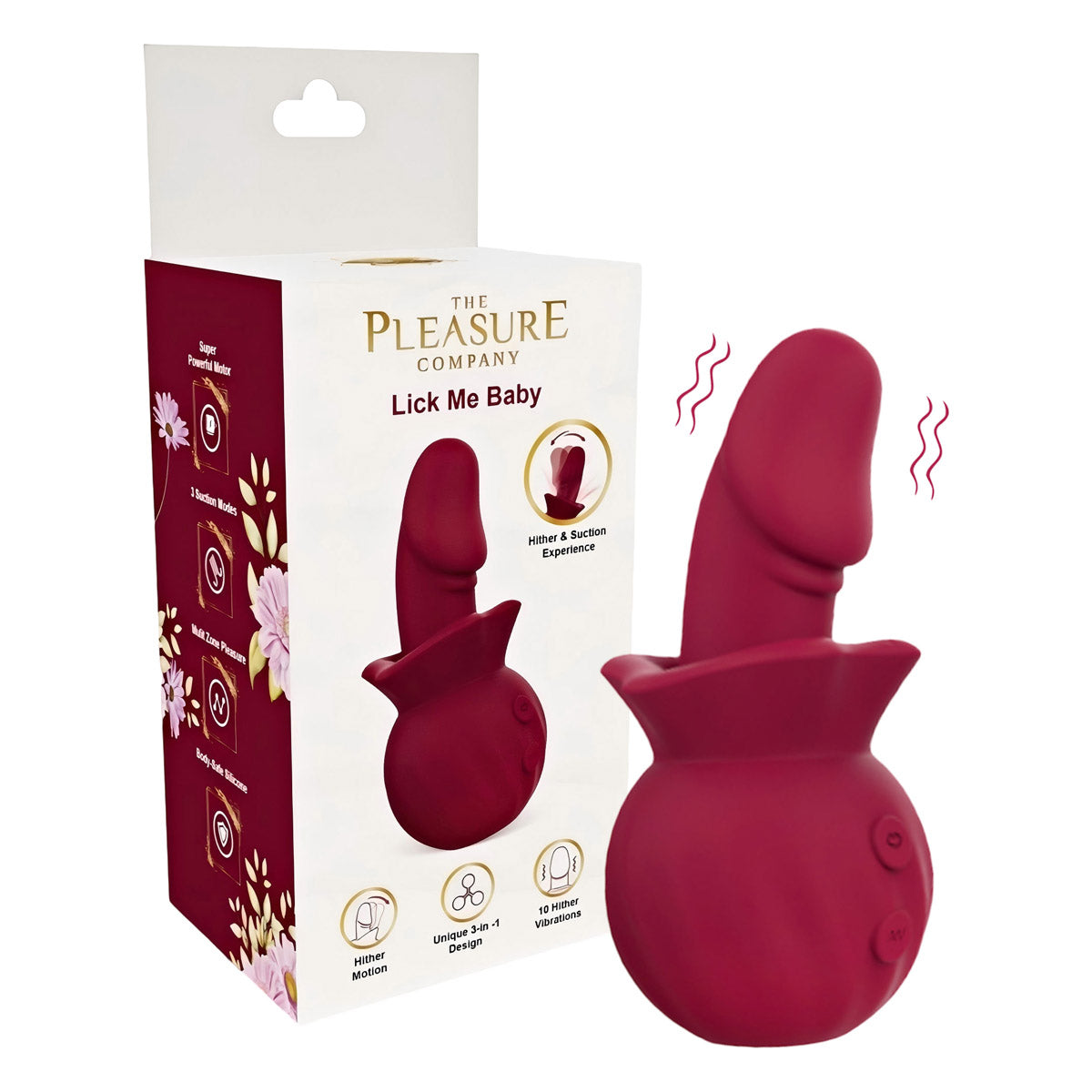 Lick Me Baby-Rose Vibe with Tongue Flicker-Red