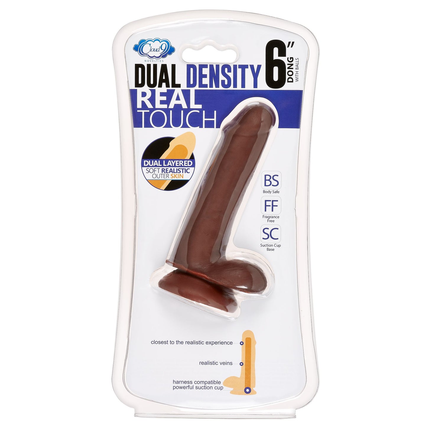 CLOUD 9 DUAL DENSITY REALISTIC DILDO  6" W/ BALLS