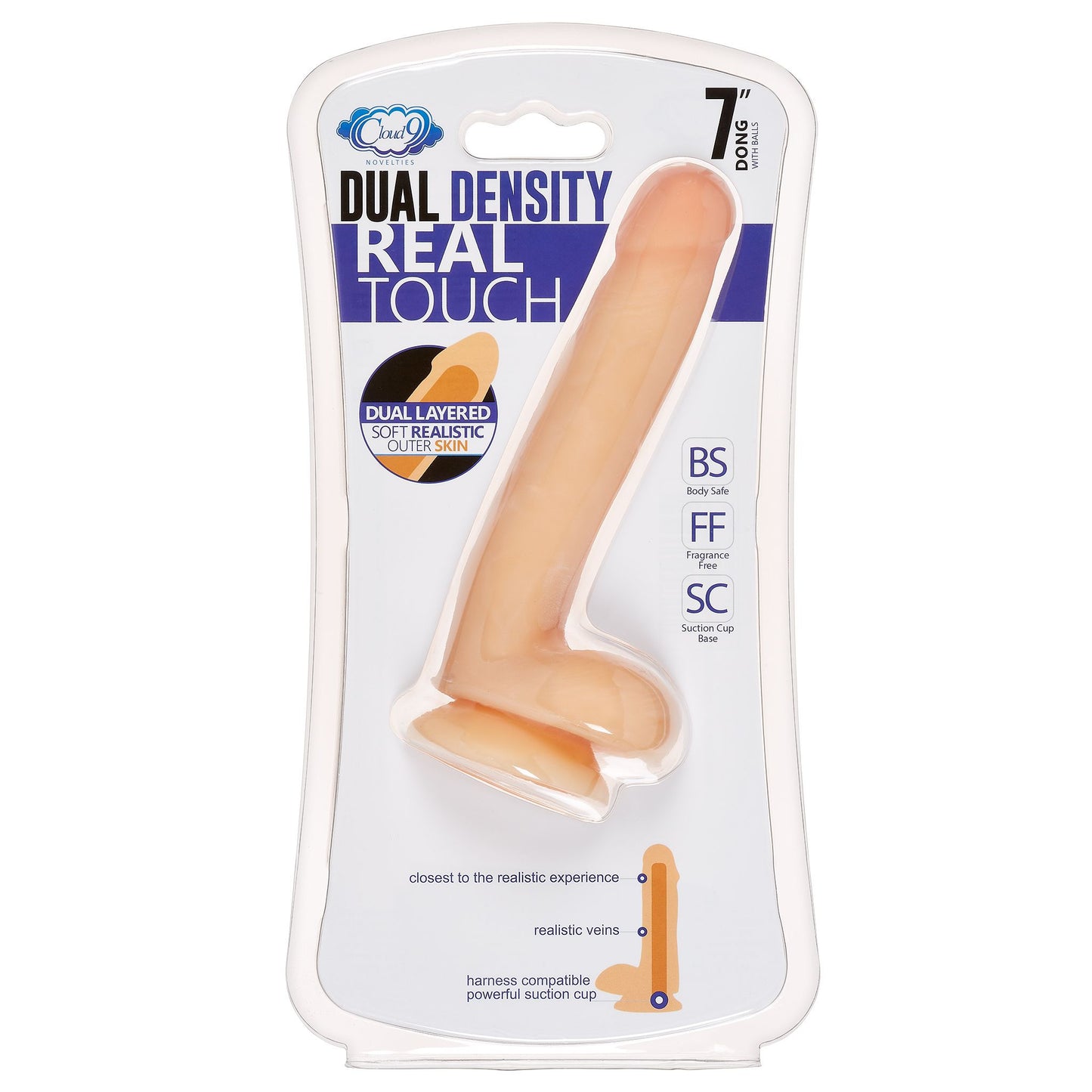 CLOUD 9 DUAL DENSITY REALISTIC DILDO  7" W/ BALLS